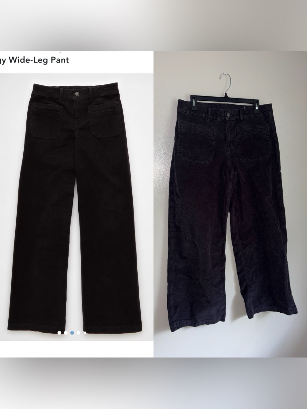 Black AE Corduroy Wide Leg Pants